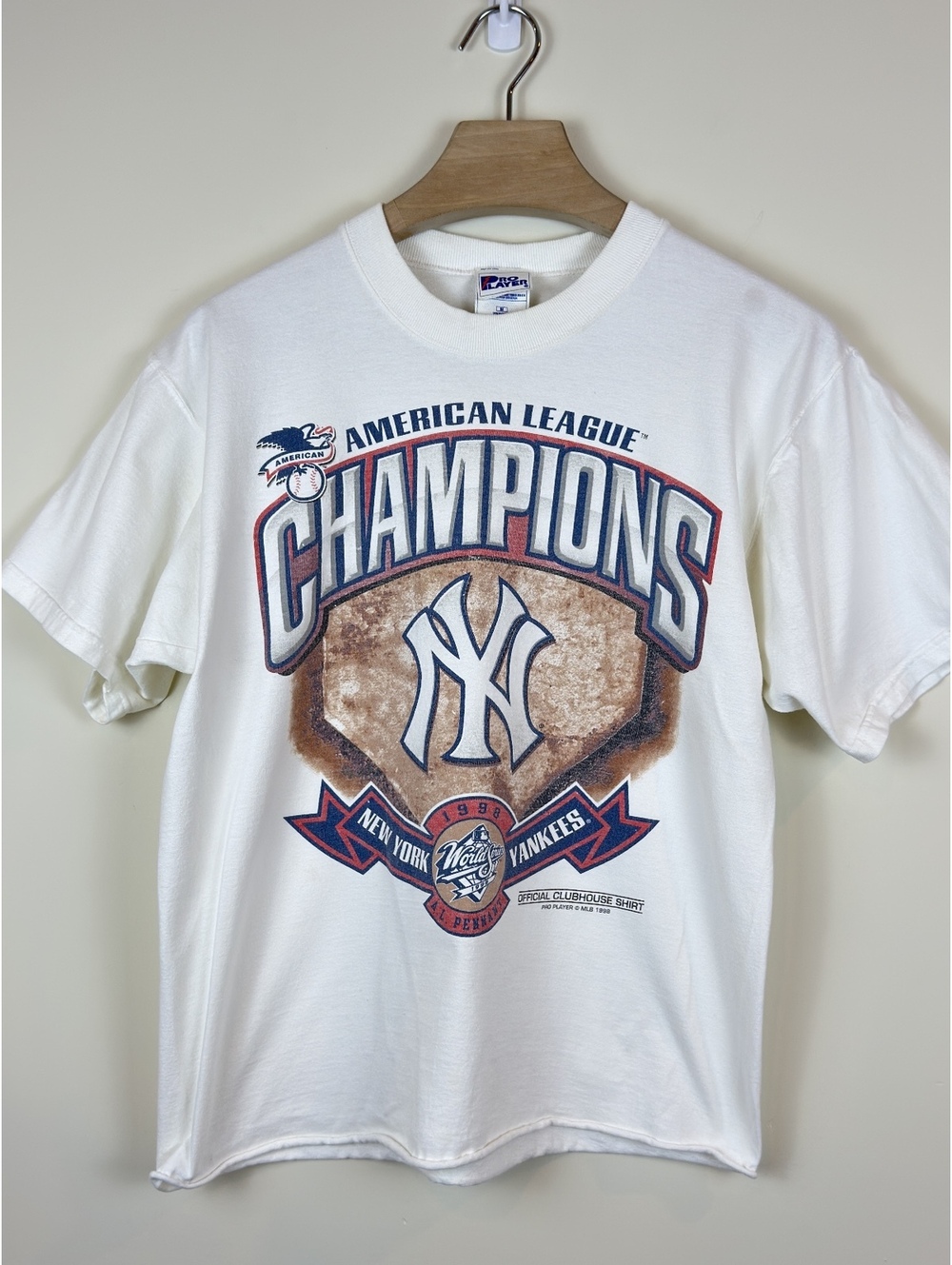 Vintage 1998 New York Yankees AL Champions Pro Player T-Shirt MLB 90s M